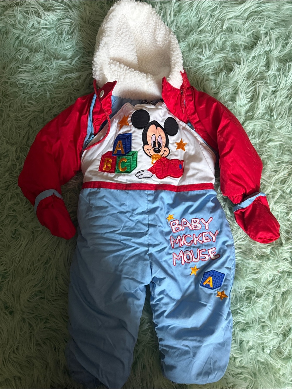 VINTAGE Disney Baby Mickey Mouse Snowsuit 18 Months 1984